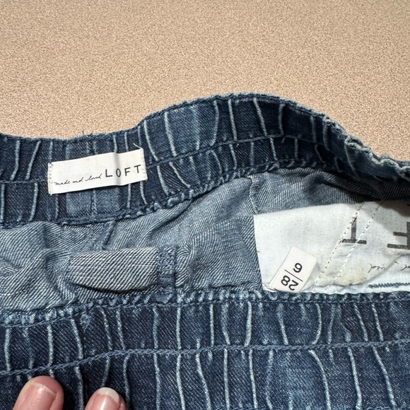 LOFT Blue Jean Shorts with Drawstring - Picture 5 of 6